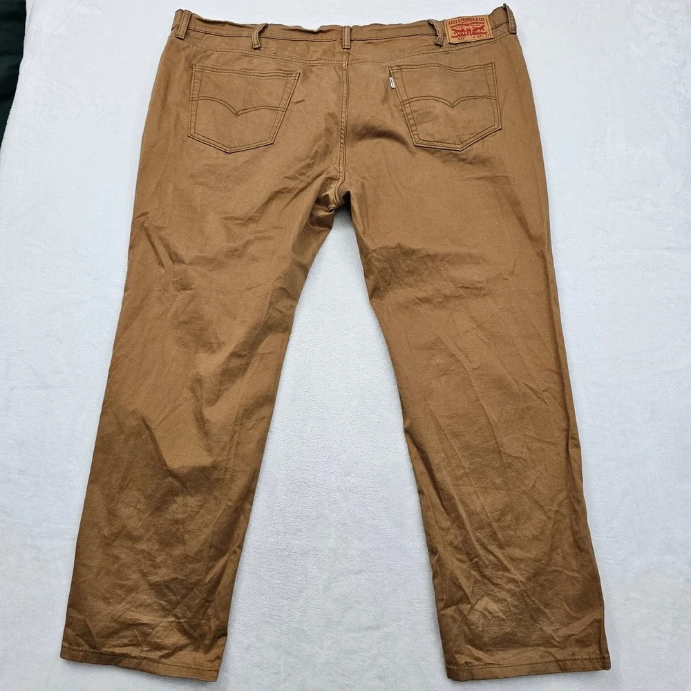 Levis 541 Athletic Taper Pants Mens 48x30 Brown Cotton‎ Stretch Workwear Rugged